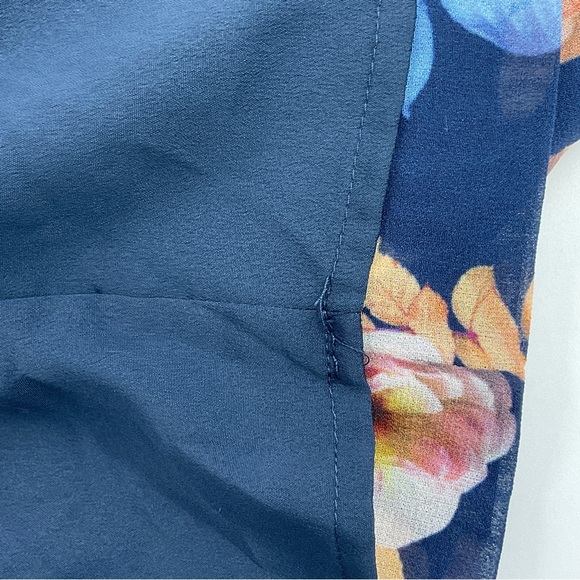 J. Crew NWOT 100% Silk Antique Floral Print Blue Short Sleeve Sheath Dress 4 - Picture 16 of 16